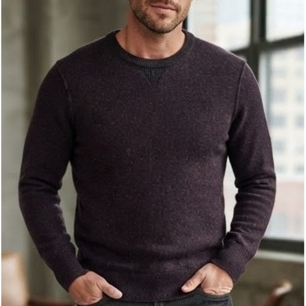 Banana Republic Merino Wool Filpucci Italian Yarn Sweater Purple Mens Large